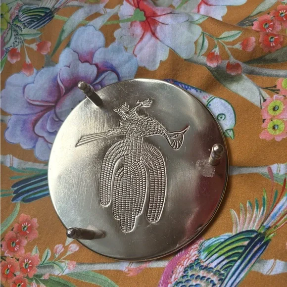 Vintage Coaster Holder • Cactus Road Runner Motif • Gold-Tone - Picture 2 of 5